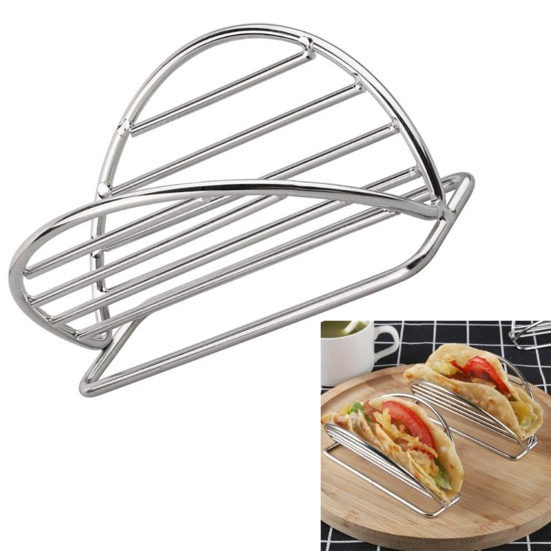Supporto per Tortillas in Acciaio Inossidabile Resistente Ideale per Grigliare, Cuocere al Forno e Servire Tacos Adatto per Uso Domestico e Ristorante