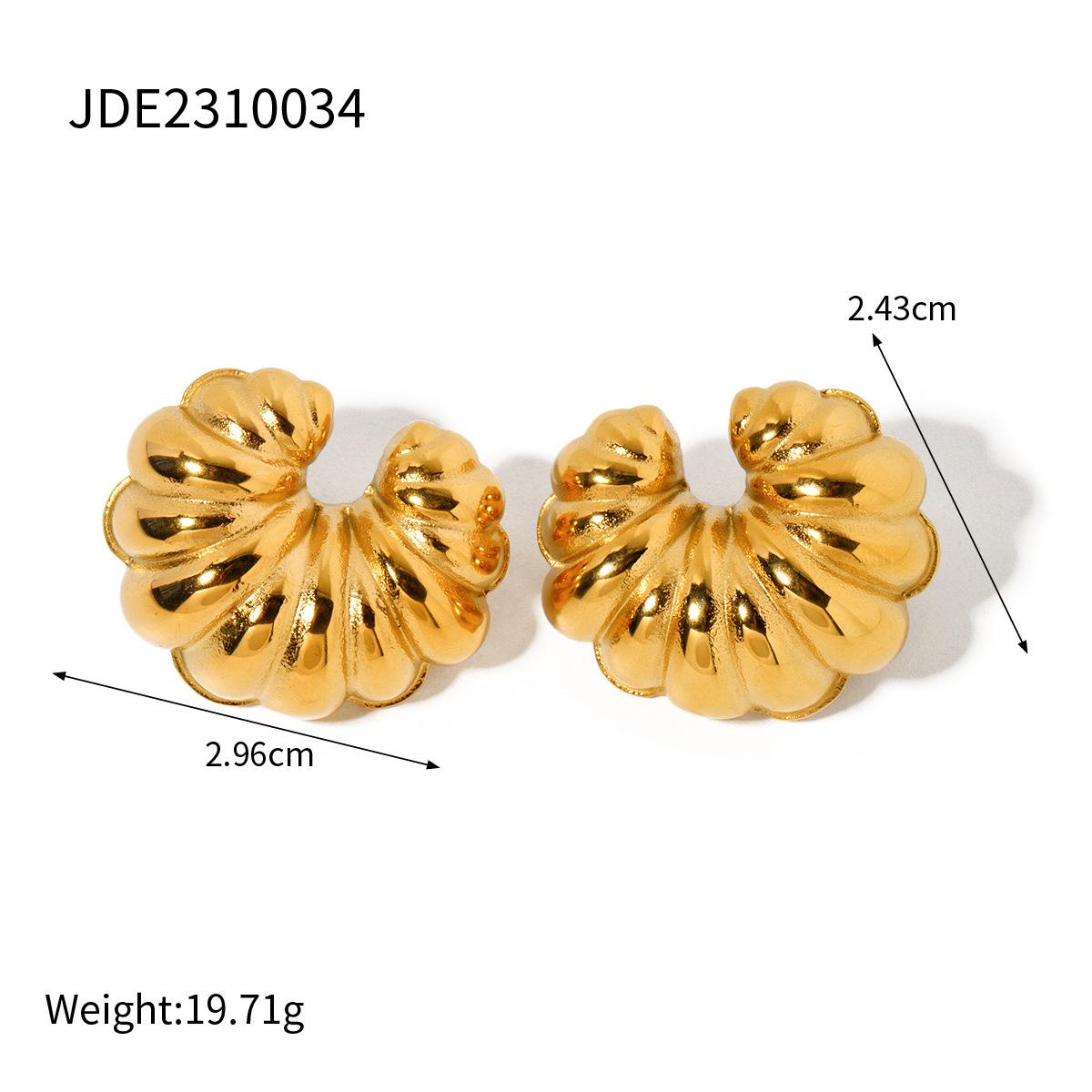 JD designer 18k gold stainless steel croissant bag earrings stainless steel jewelry gift