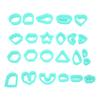 24pcs Polymer Clay Earring Cutters DIY Hand Crafted Thickened Edge Food Safe Clay Cutters for Cakes Candles Green