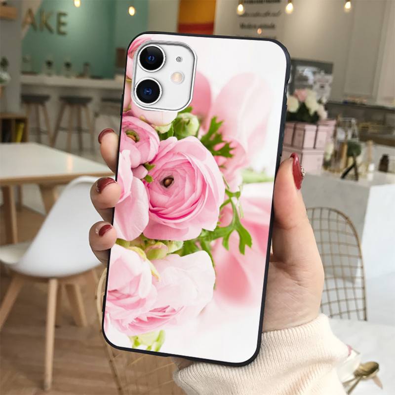 Yinuoda Elegant Pink Purple Peony Flower Onthe Vase Phone Case for iPhone 11 12 13 mini pro XS MAX 8 7 6 6S Plus X 5S SE 2020 XR