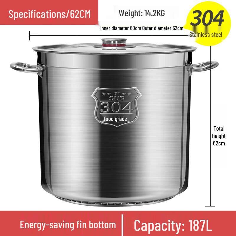 Commercial Large Capacity 304 Stainless Steel Soup Pot