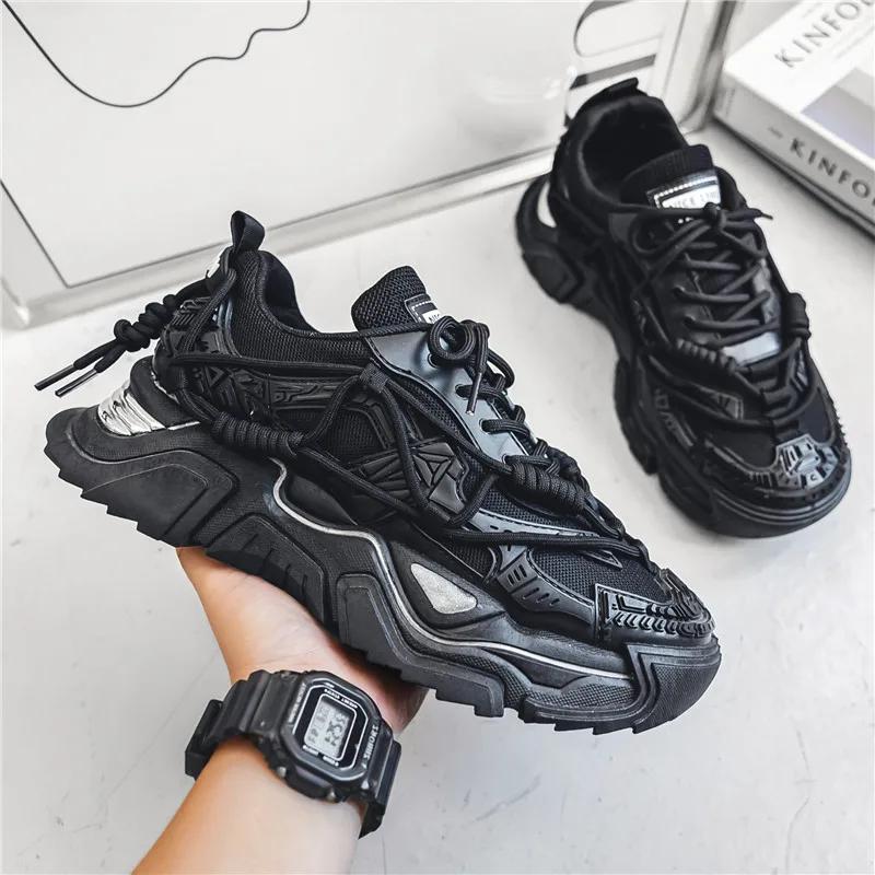 Platform Men Shoes Fashion Clunky Sneakers Casual Breathable Sports Dad Shoes Male Fitness Footwear Comfortable