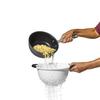 OXO 3-Quarter Plastic Colander with Legs, White, with Efficient Draining Design