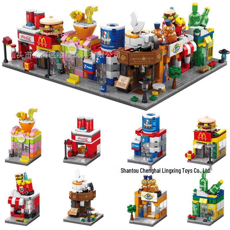 Compatible Lego Street Scene Series DIY Small Blocks - Children's Educational Toy Gifts