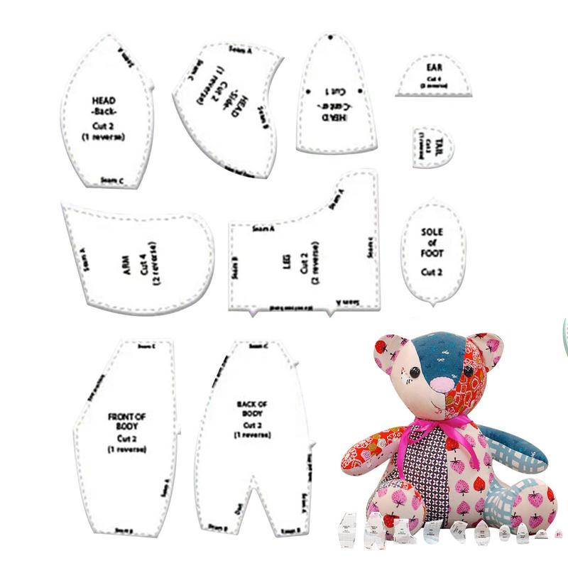 Memory Bears Sewing Template For Beginner Patchwork Ruler DIY Child Toys Acrylic Template Animal Stuffed