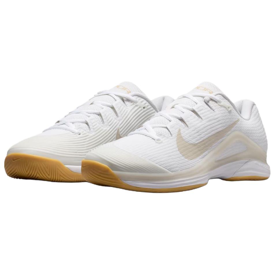 Nike Vapor 12 Tennis Shoes Men's Low Top White/Peak White/Linen/Light Orewood Brown FV5552-102