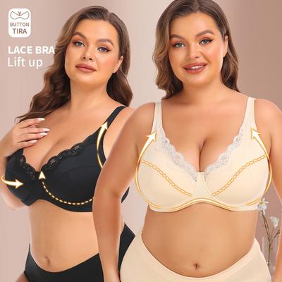 Euroopa ja Ameerika traadiga pits jacquard aluspesu Suur suurus Rinnahoidja Korsett