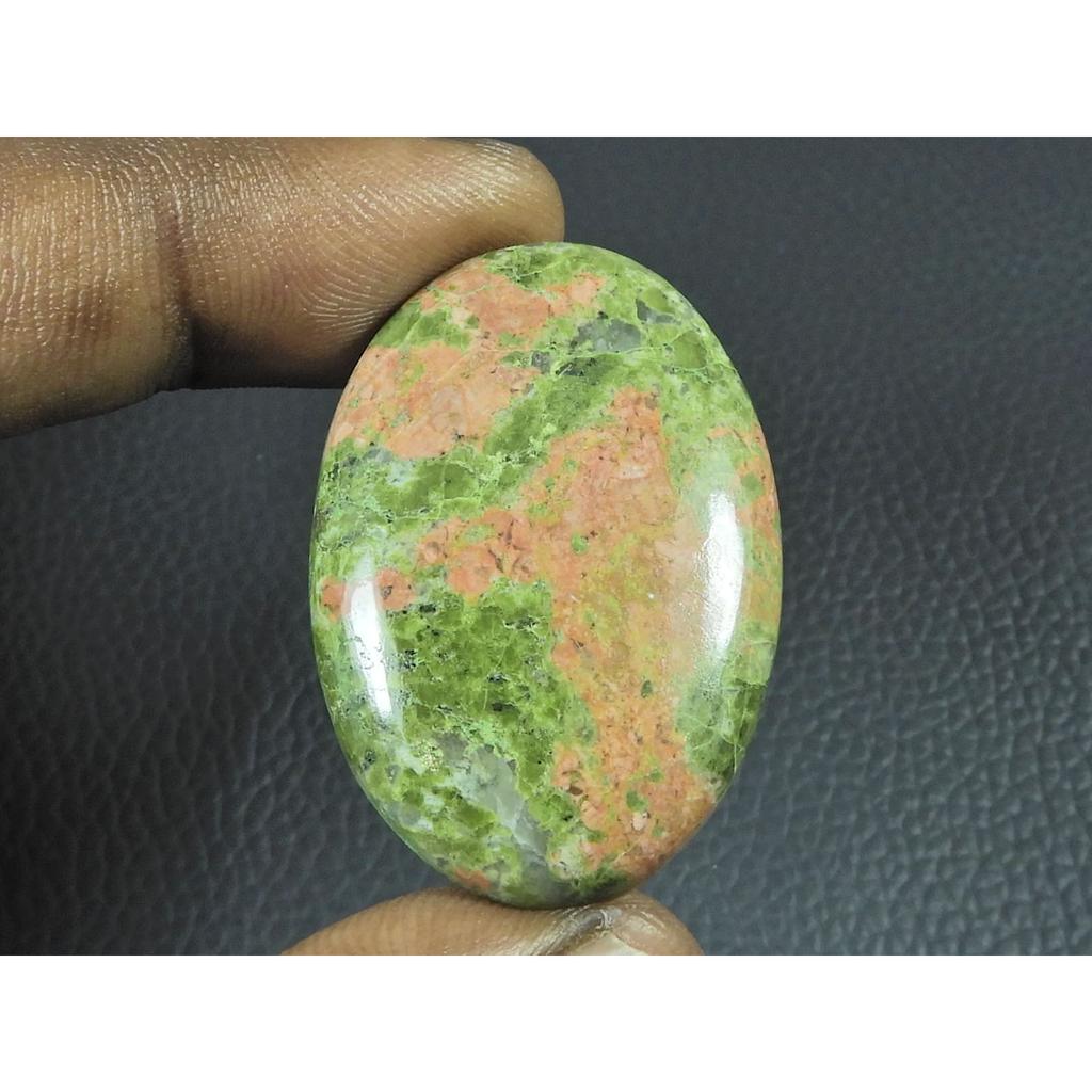 26X38X06MM Natural Unakite Jasper Oval Shape Cabochon Loose Gemstone 66Cts. G-442