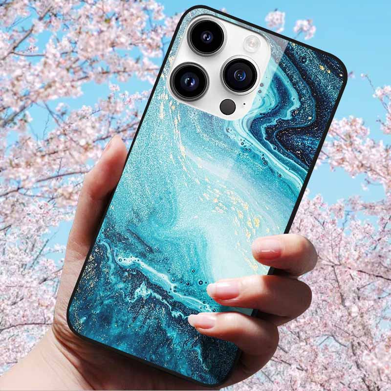 For iPhone 16 Pro Max Case Tempered Glass Hard Fashion Cover Soft Bumper for iPhone 16 Pro Phone Shell Capa iPhone 16 Plus Cases