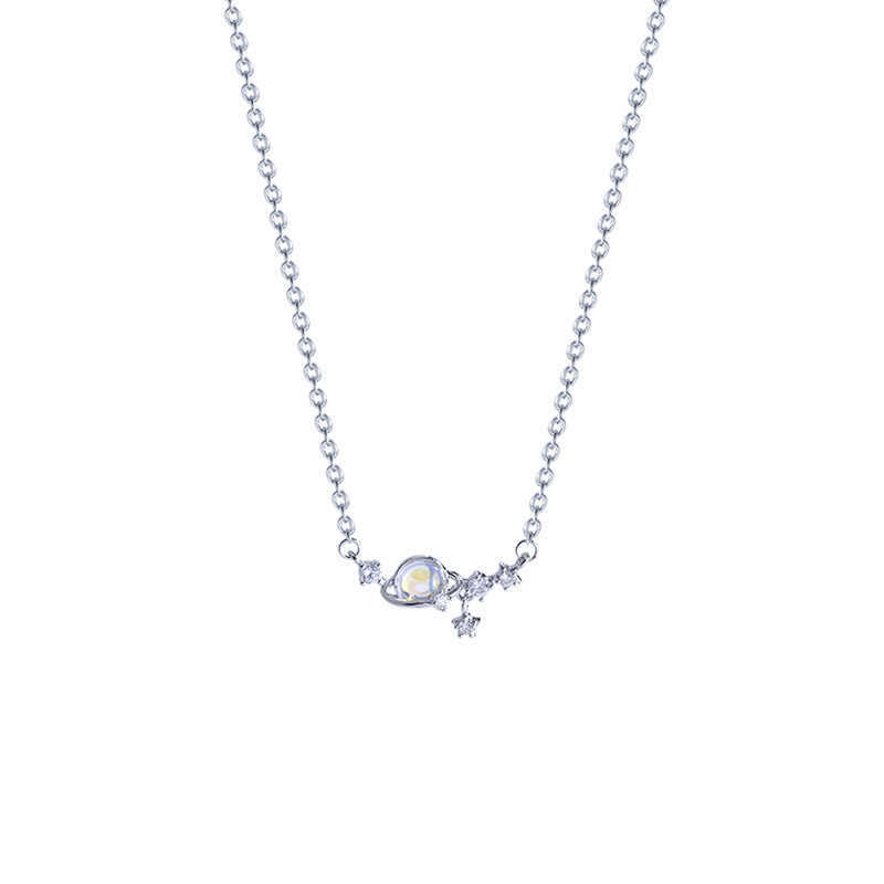 Moonstone Planet Necklace Women's Fashion Light Luxury Niche Premium Design Moonstone Pendant Necklace