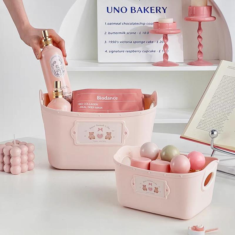 Cute Desktop Storage Box – Organizer for Office Stationery, Craft Supplies, Small Items, Cosmetics,  and Bathroom Essentials
