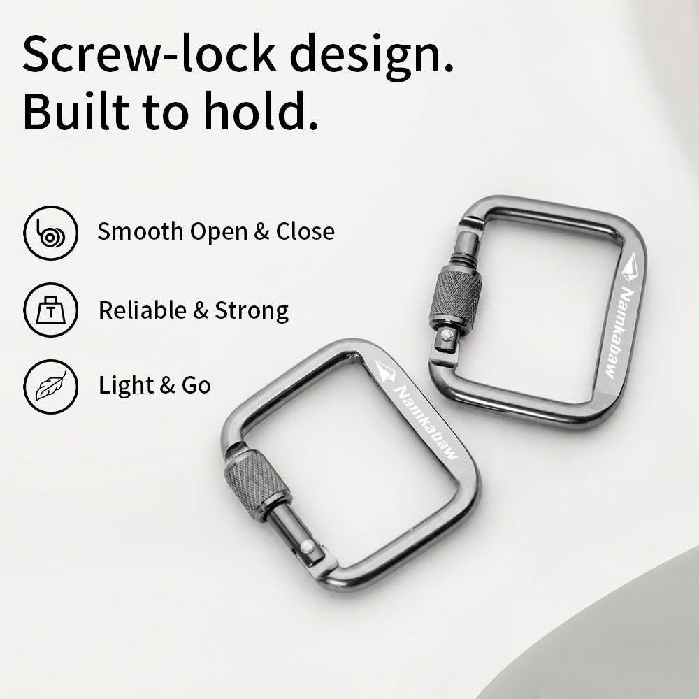 3pcs Durable Square Carabiner Portable Kettle Buckle Carabiner Accessories