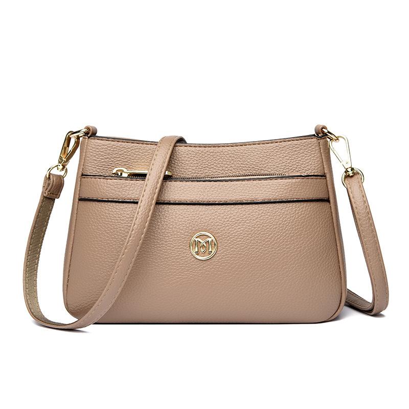 Mittlere Mutter Damen Schultertasche Umhängetasche ältere große Kapazität weiches Leder leicht wechselnd Handytasche