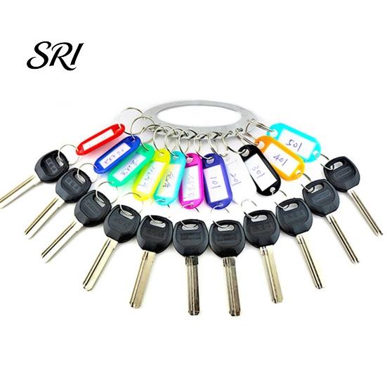 Property Management Key Tags 50Pcs Bright Colors Plastic Waterproof Writable Hotel Oil-resistant Organizer with Detachable Metal Rings Crack-resistant