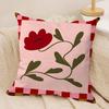 Flower Ins Simple Art Cushion Cover Silky Short Plush Invisible Zipper Dustproof Sofa Pillow Case For Home Decor