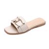 2025 New Slippers Wear Fairy Style Simple Large Size Sandals Korean Version of Foreign Trade Temperament One Word Cool Slippers Woman
