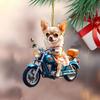 Cycling Dog Car Pendant 2D Acrylic Rearview Mirror Charm Fun Themed Hanging Ornament Dog Lover Gifts