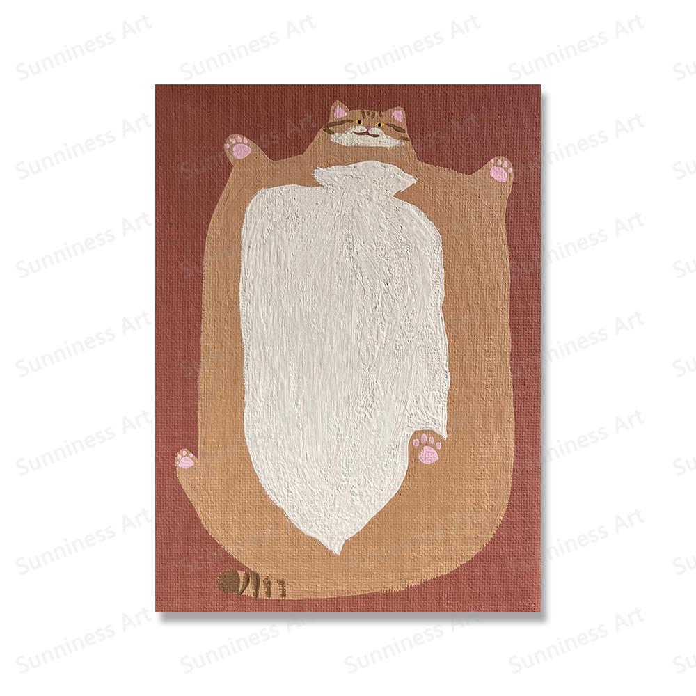 Funny American Fat Cat Art Plakáty Roztomilý mazlíček Obrazy na plátně Moderní zvířecí nástěnné obrazy do obývacího pokoje Domácí dekorace