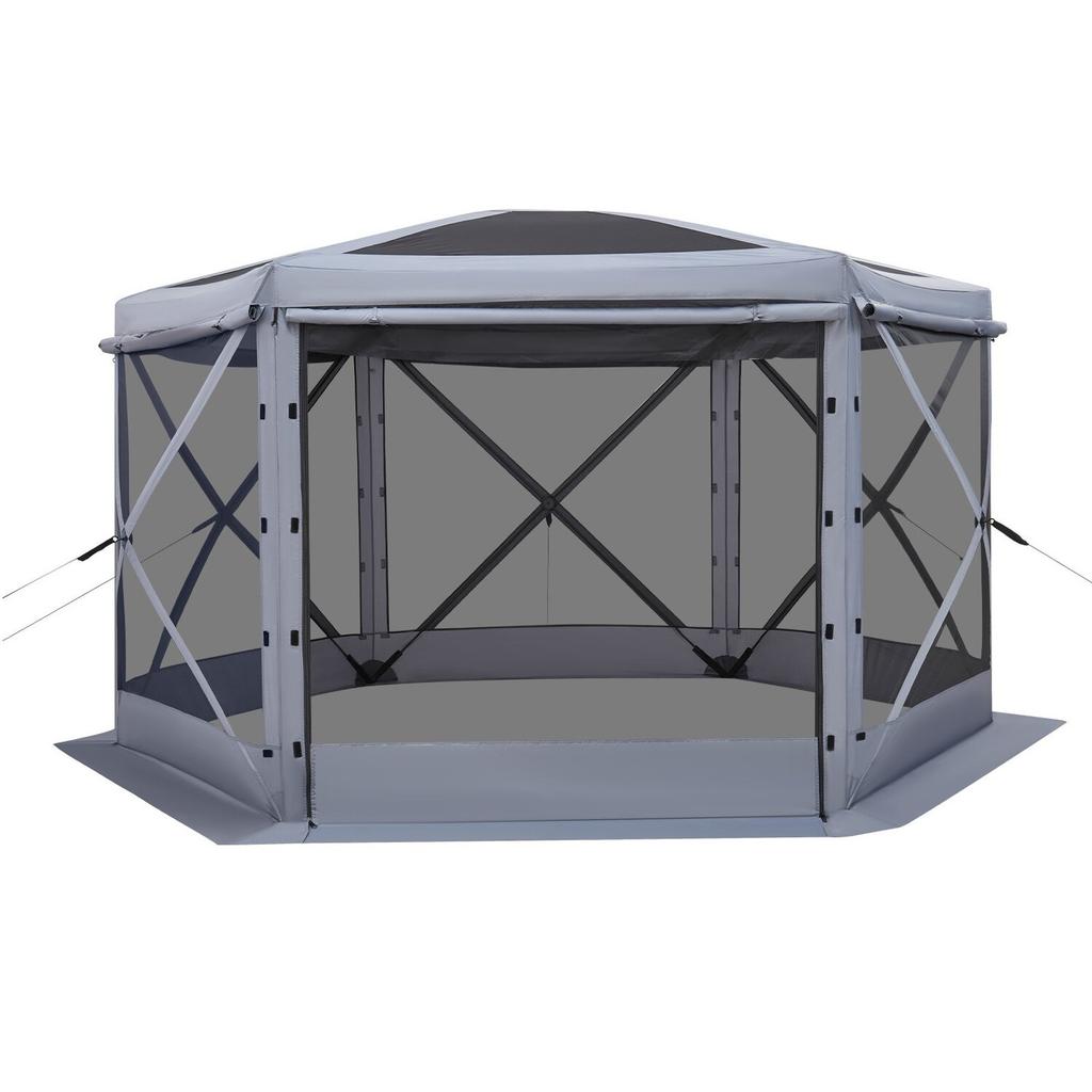Pop Up Gazebo Screen Tent, 3.6 X 3.6 M Large 6-Sided Camping Canopy Tent with Removable Top & Carry Bag, Quick-Set & Bite-Proof, Screen House Sun