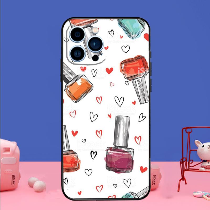 Beautiful Nail Polish Enamel Color Phone Case For iPhone 17 16 14 13 12 11 15 Pro Max mini 15 16 Plus 16e 17 Air Bumper Cover