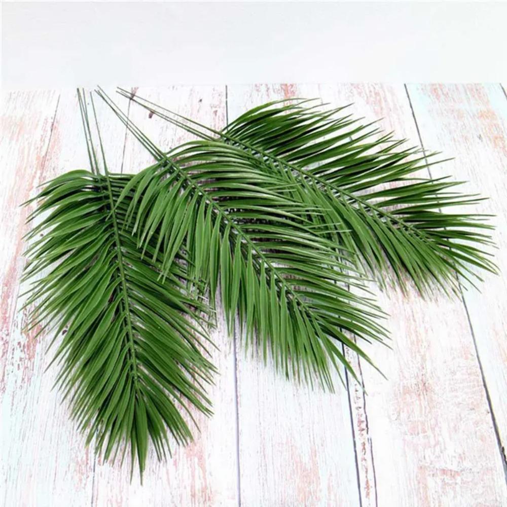 5pcs Plastic Artificial Green Palm Leaves DIY Artificial Leaves  Office Decor