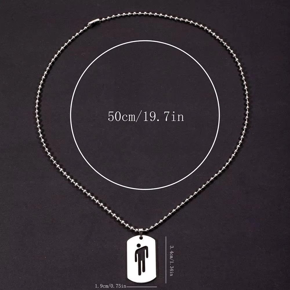 New Stainless Steel Pendant Necklaces Mirror Polish Simple Jewelry Gift Trend Hip Hop Jewelry
