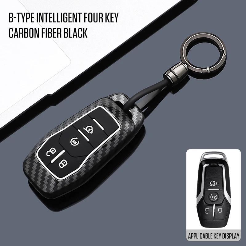 Interior Mouldings Car Key Cover Case For Ford Fusion Mondeo Mustang F-150 Explorer Edge 2015 2016 2017 2018 Car Key Protection