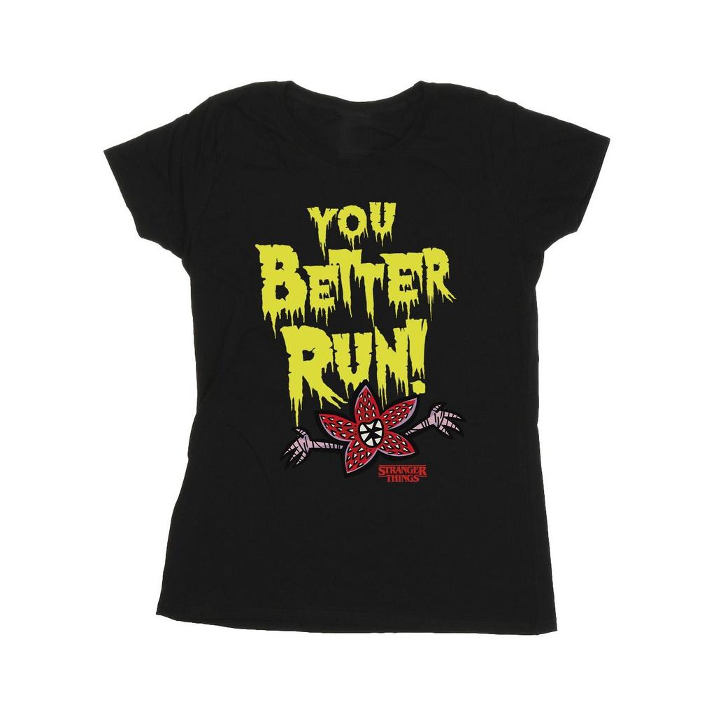 Netflix Womens/Ladies Stranger Things You Better Run Cotton T-Shirt