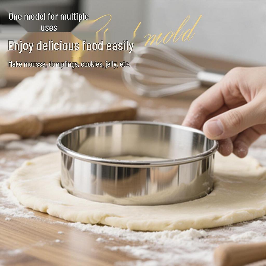 Stainless Steel Dumpling/Tart Skin Cutter & Mousse/Donut Baking Mold Set.