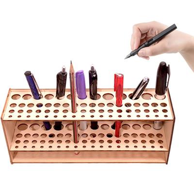 Drewniany uchwyt na pędzle Yousheng z 67 otworami, stojak na długopisy, ścienny organizer na pędzle artystyczne, biurkowy organizer na narzędzia artystyczne