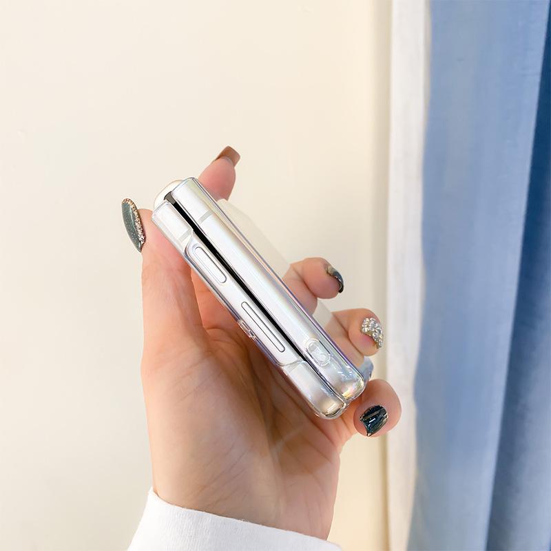 For Samsung Folding Screen ZFlip3 Mobile Phone Case for Samsung ZFlip6 Laser Gradient Flip Protective Case Ultra-thin