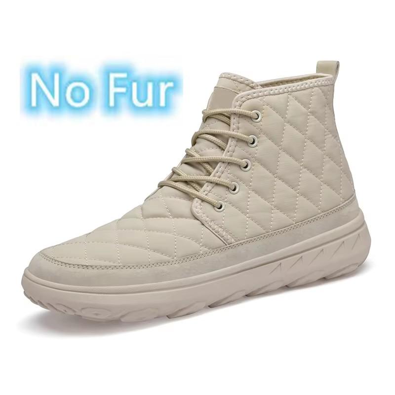 Fashion Handmade Men's Desert Winter Boots Outdoor Non-slip Walking Boots Warm Plush Fur Ankle Boots Lace-Up Canvas Treking Footwear