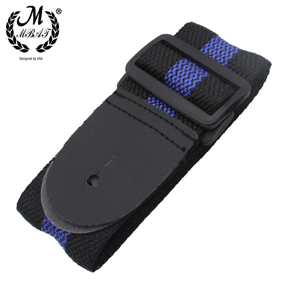 M MBAT GS-01 Striped Guitar Strap Adjustable Universal Guitar Strap Leather and Nylon Strap Guitar Parts and Accessories