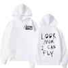Women's Loose Fit Crew Neck Long Sleeve Hoodie ASTRO WORLD LOOK MOM I CAN FLY Letter Graphic Print Casual Pullover Hooded Sweatshirt