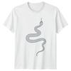 Stilisierte Schlange Minimalistisches Tattoo Design T-Shirt Okkult Reptil Tierwelt