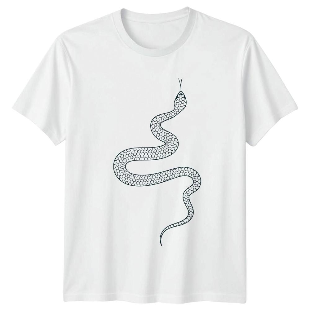 Stylized Serpent Minimalist Tattoo Design TShirt Occult Reptile Wildlife S