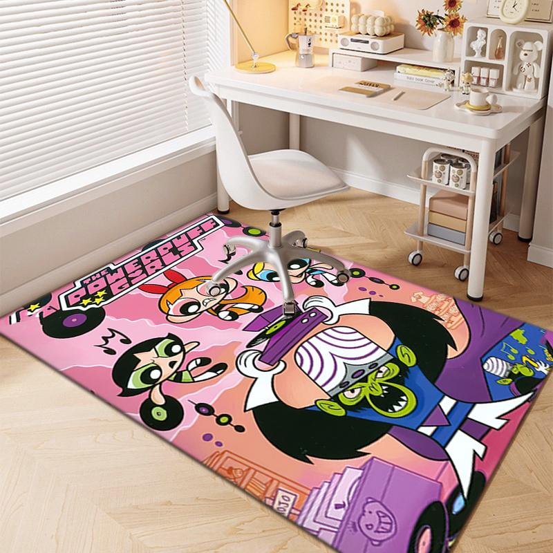 1Pc The Powerpuff Girls Printed rectangle carpet, home door mat, outdoor travel protection carpet A5