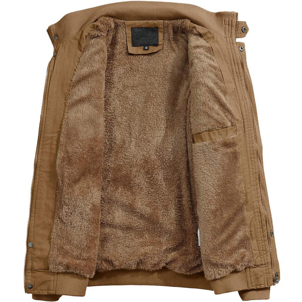Winter Fleece Military XL [TACVASEN] Men's Jacket, Lined, Rider's Jacket, Jacket, Streetwear, Workwear, Warm, Stylish, Khaki,