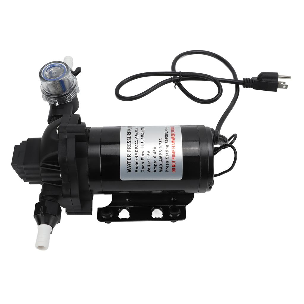 Industrial Water Pressure Pump 115V Water Diaphragm Self Priming Pump US Plug for RV Yacht