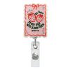 Cute Badge Reel Nurse Reel, Funny Retractable Glitter Acrylic Name Tag Holder with Decorative Clip, Sparkly ID Card for Teachers Student Staffs