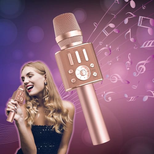 GIGASTONE Karaoke Microphone, @DAM (Fire TV/Fire Tablet) Recommended, Wireless Microphone for Home Karaoke, Bluetooth 5.0 Compatible, TWS Microphone K
