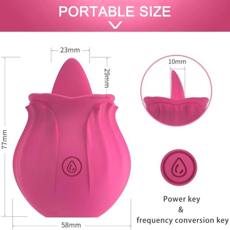 Rose Red Toy G Spot Vibrator Tongue  Licking Clit Stimulator Oral For Women Rechargeable Breast Nipple Female Masturbator