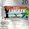 D Flat Pc Vintage Malaysian Paradise Welcome To Langkawi Metal Wall Decor  X (xcm) Retro Travel Sign with Eagle Be