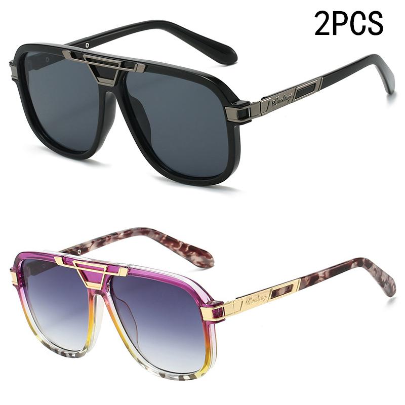 

2 ШТ. Солнцезащитные очки нового стиля с персонализированной двойной перекладиной, модные женские солнцезащитные очки, женские ультрафиолетовые солнцезащитные очки M6215