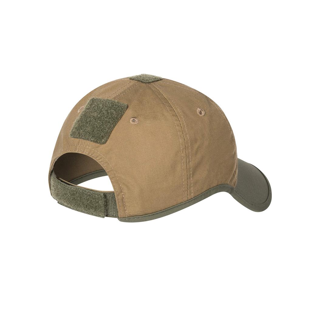HELIKON-TEX LOGO CAP, Polycotton Ripstop Baseball Cap (Black/Olive Green)