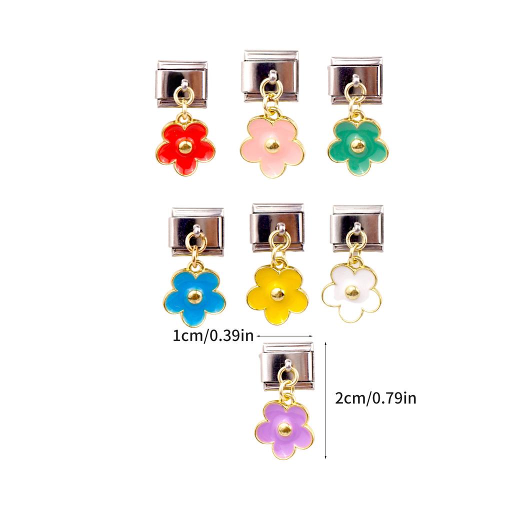 Pack of 7 Multifuntional Bracelet Band Link Tool Stainless Steel Flower Modular Connection Bracelet Charm for Jewelry
