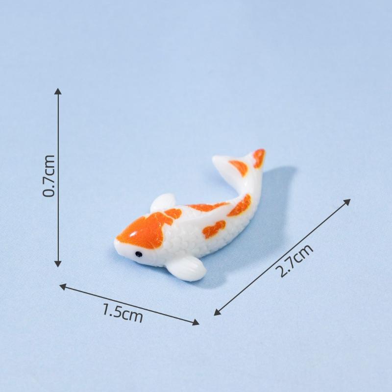 Mini-Harz-Koi-Fisch-Figuren Lebendige Mehrfarbige Lotus-Ornamente Korrosionsbeständig für Aquarium-Fischbecken Bonsai-Landschaftsgestaltung Dekor