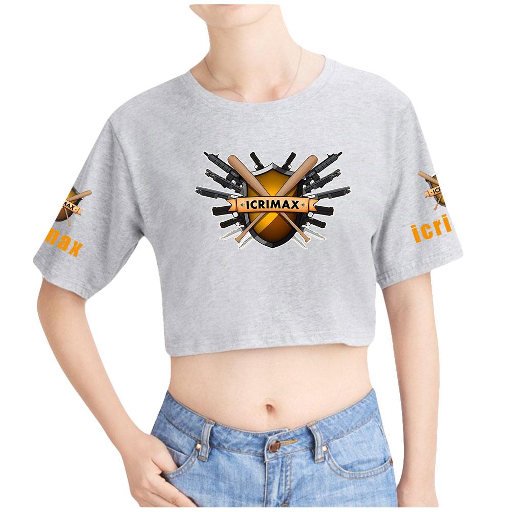 Icrimax Letter Printed Girl Tee Shirt Summer Crop Tops Soft Tshirt Popular Slim Lovely Tees Slim Fitness Short Sleeved