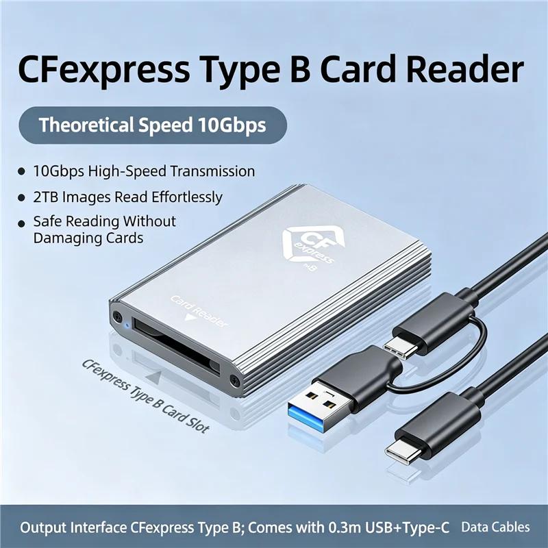 Meiteai-Tech 10Gbps CFexpress Type B Kaartlezer USB3.2 Gen2 Adapter Draagbare Type A-C CF Express B Kaartlezer voor Windows XP MAC OS voor SLR China Mainland donkerrode kleur