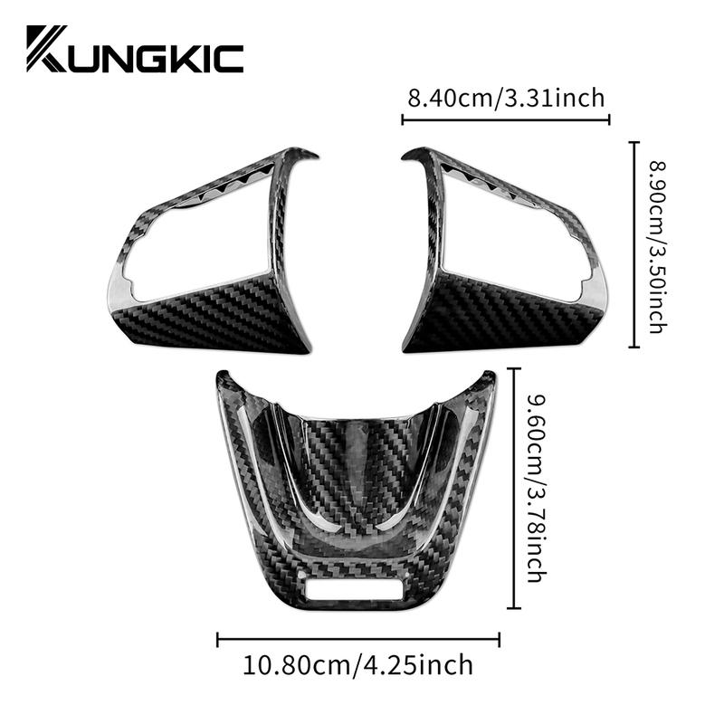 Real Hard Carbon Fiber For KIA Stinger 2018 2019 2020 2021 2022 2023 Car Steering Wheel Panel Cover Interior Trim Accessories.